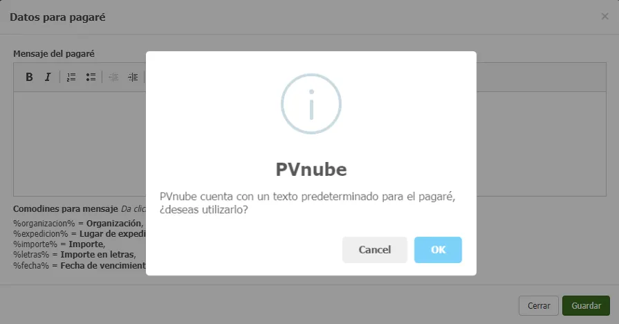 ModalTextoPredeterminado