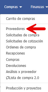 Menu compras-proveedores