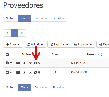 Proveedores, Anticipo