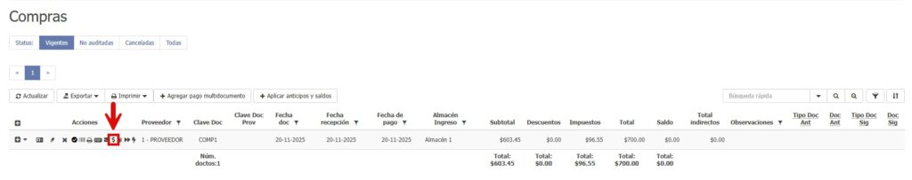 Compras, cambio de precio