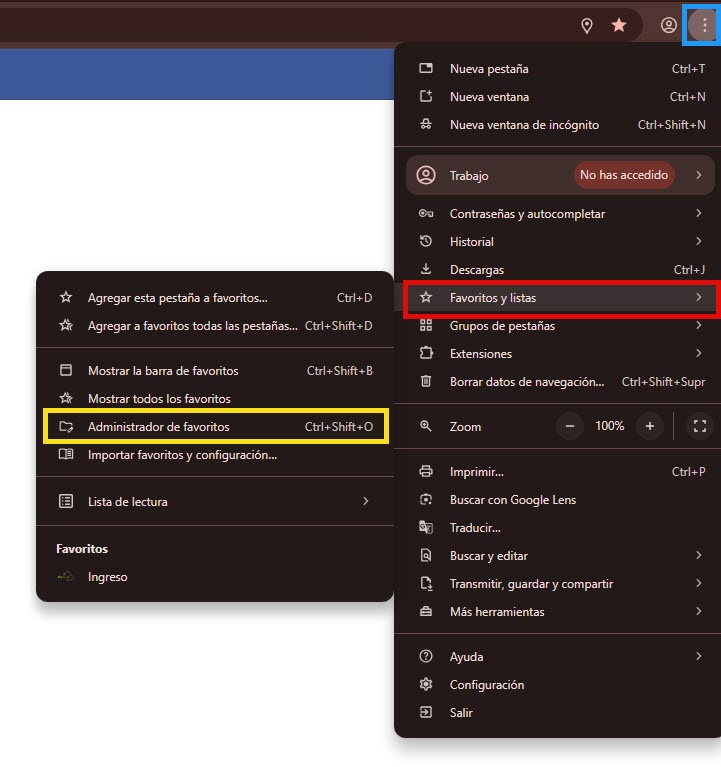 Administrador de favoritos