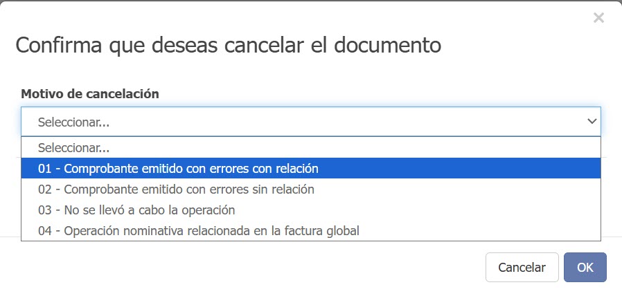 Cancelar complemento de pago