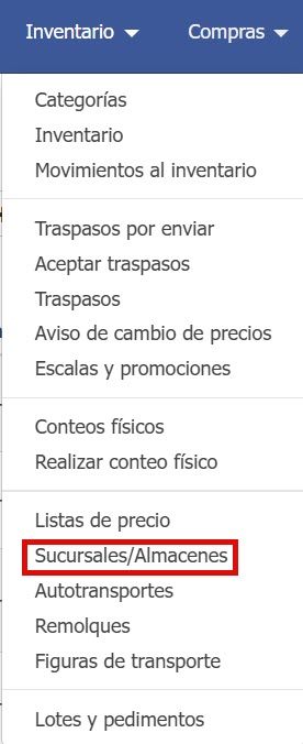 Sucursales y almacenes